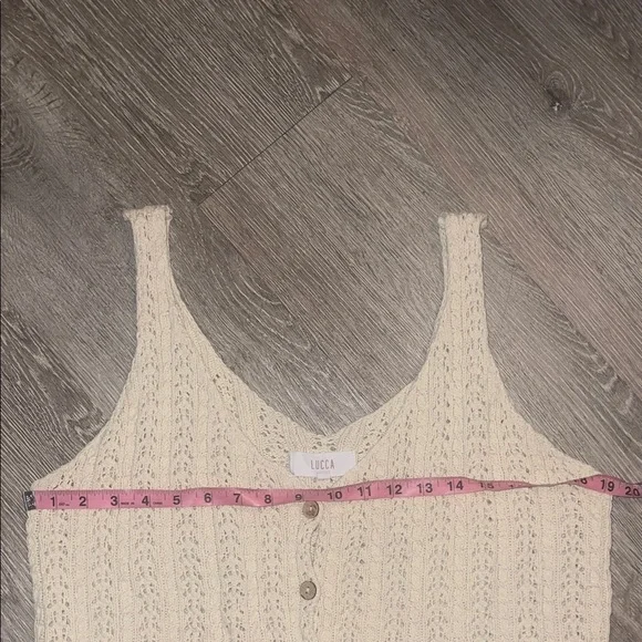 Luca loose knit sweater button up Cream Knit Women's Tank Top large - Picture 4 of 6
